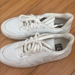 Veja White Perforated Sneakers
